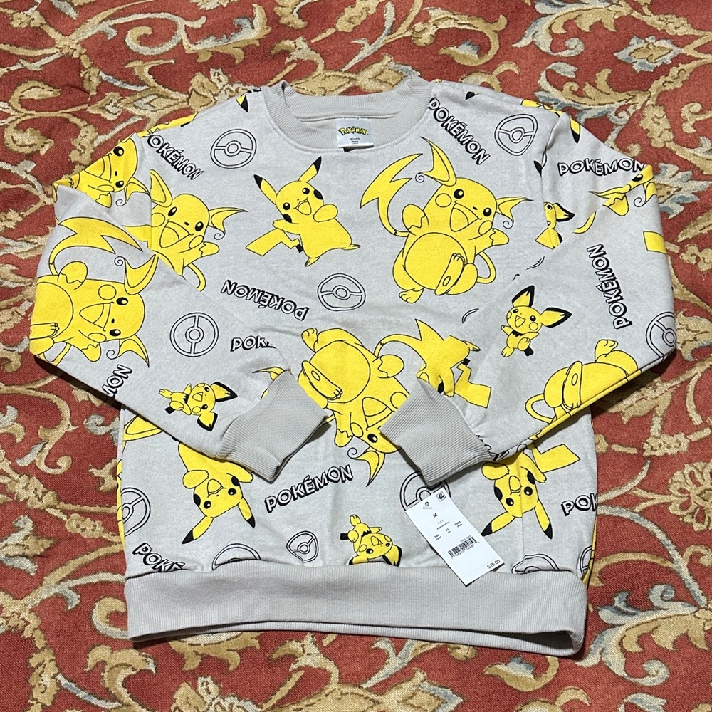 Pokemon Pikachu Gray and Yellow Boy’s Sweater
